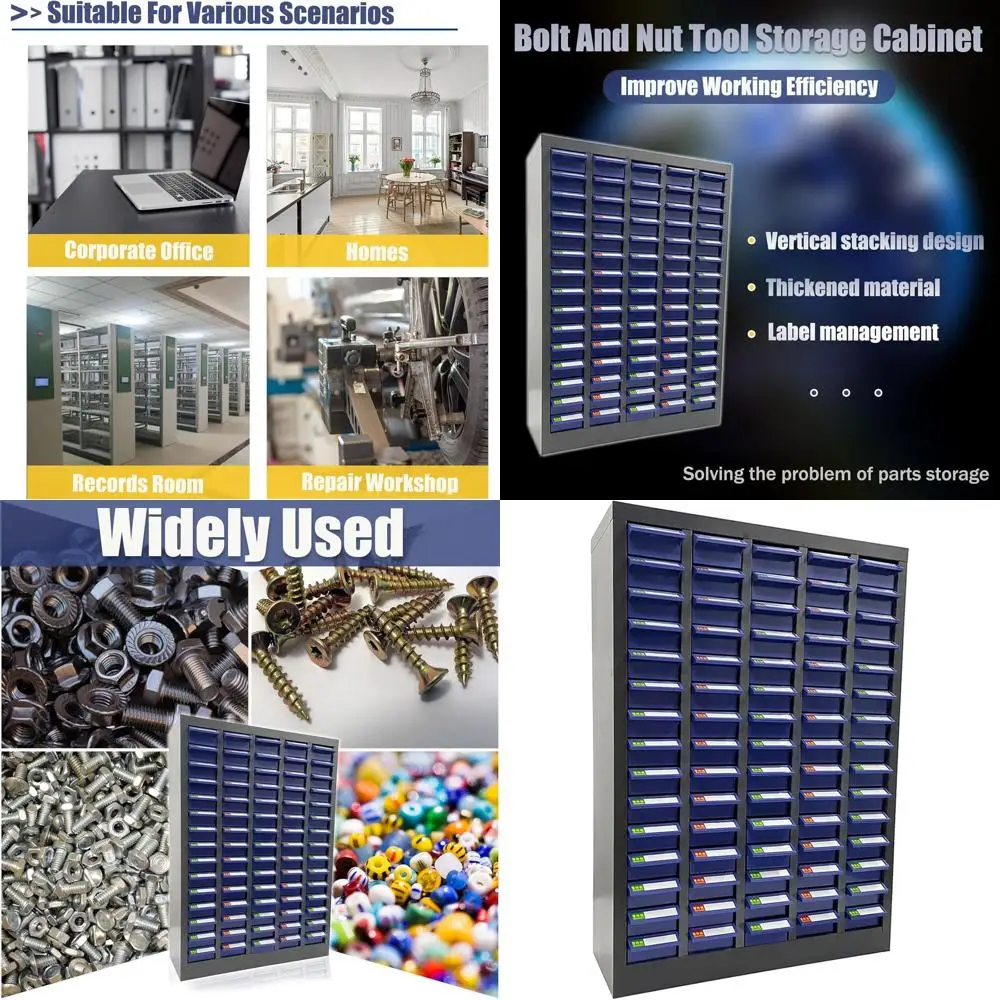 

Металлический шкаф для хранения с 75 ящиками для организации инструментов, оборудования и офисных принадлежностей