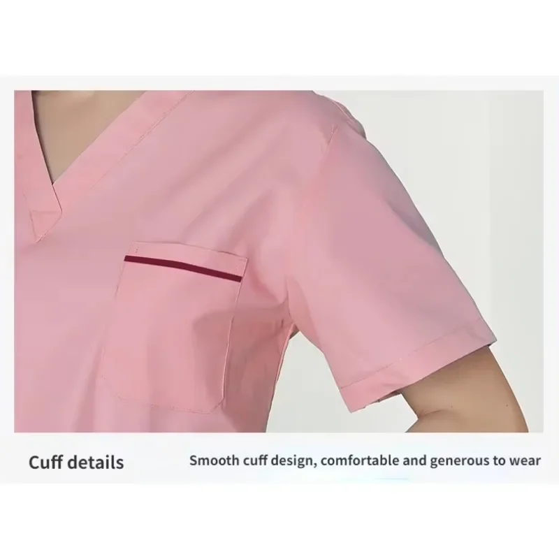 Groothandel Verkoop Scrub Set Verpleegkundige Werkkleding Scrubs Verpleegkundige Uniformen V Nek Vrouwen Mannen Effen Kleur Dokter Werkpak Goedkoop