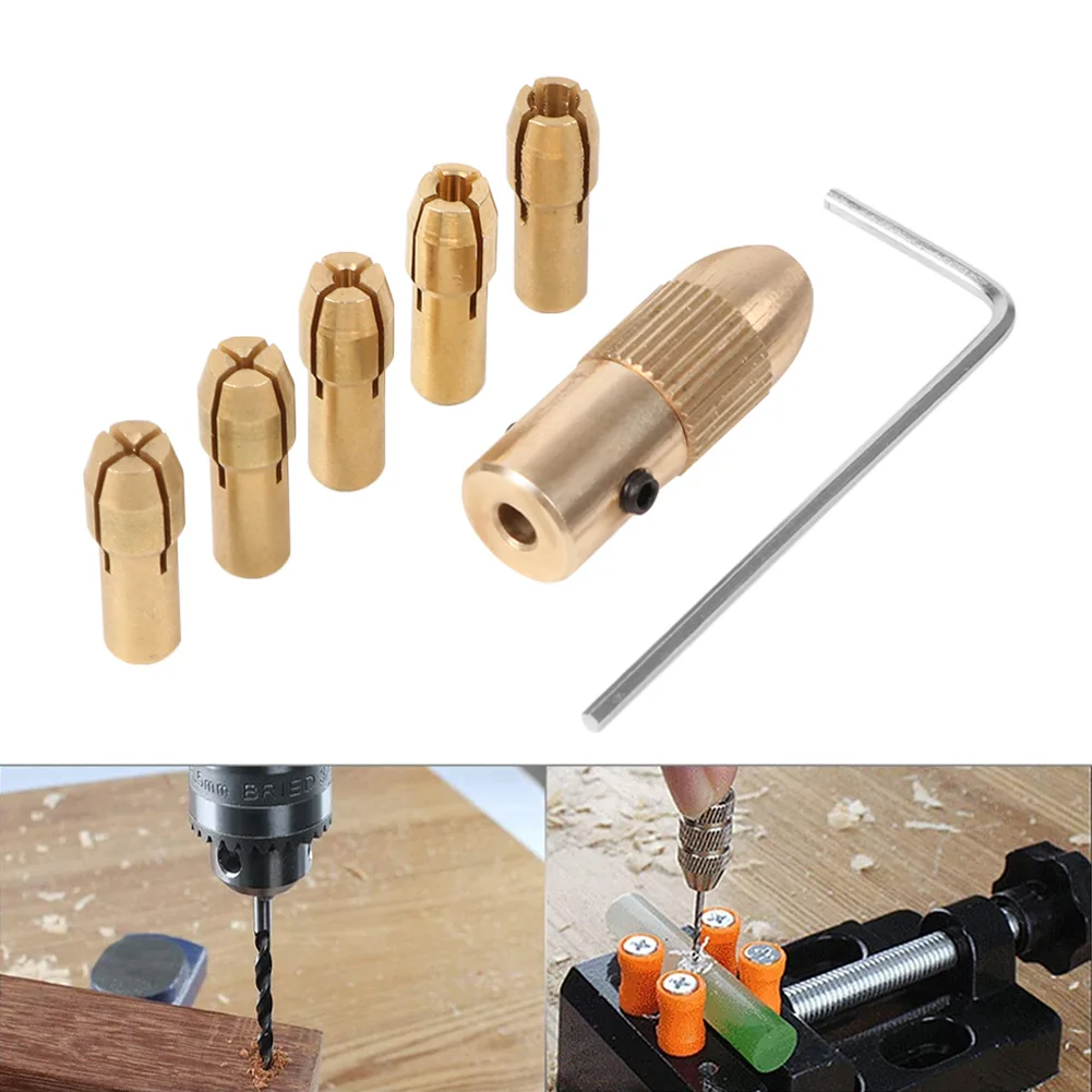 7 / Set Of 2.35/3.17mm Brass Dremel Chuck Micro Bit Chuck Metal Bit Chuck Adapter Motor Shaft Bit Bit Bit Tool