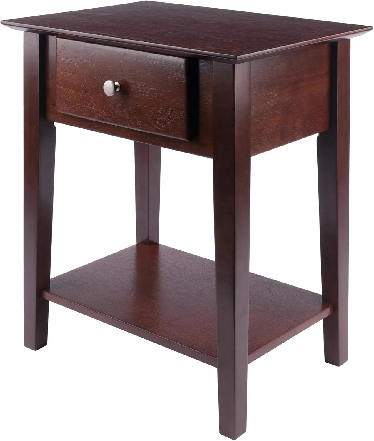 Wood Shaker Accent Table, Antique Walnut