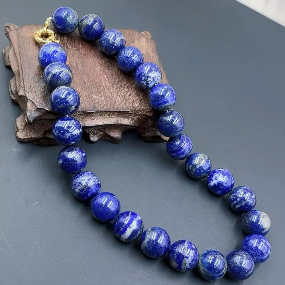 

16 мм большой панк винтажный натуральный камень лазурит ретро бусины из драгоценных камней для мужчин и женщин ожерелье