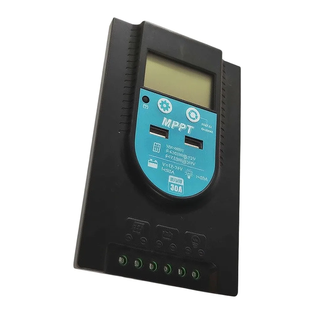 MPPT Solar Charge Controller 30A Supporting 12V 24V Battery Types with Comprehensive Safety Features and LCD Status Display