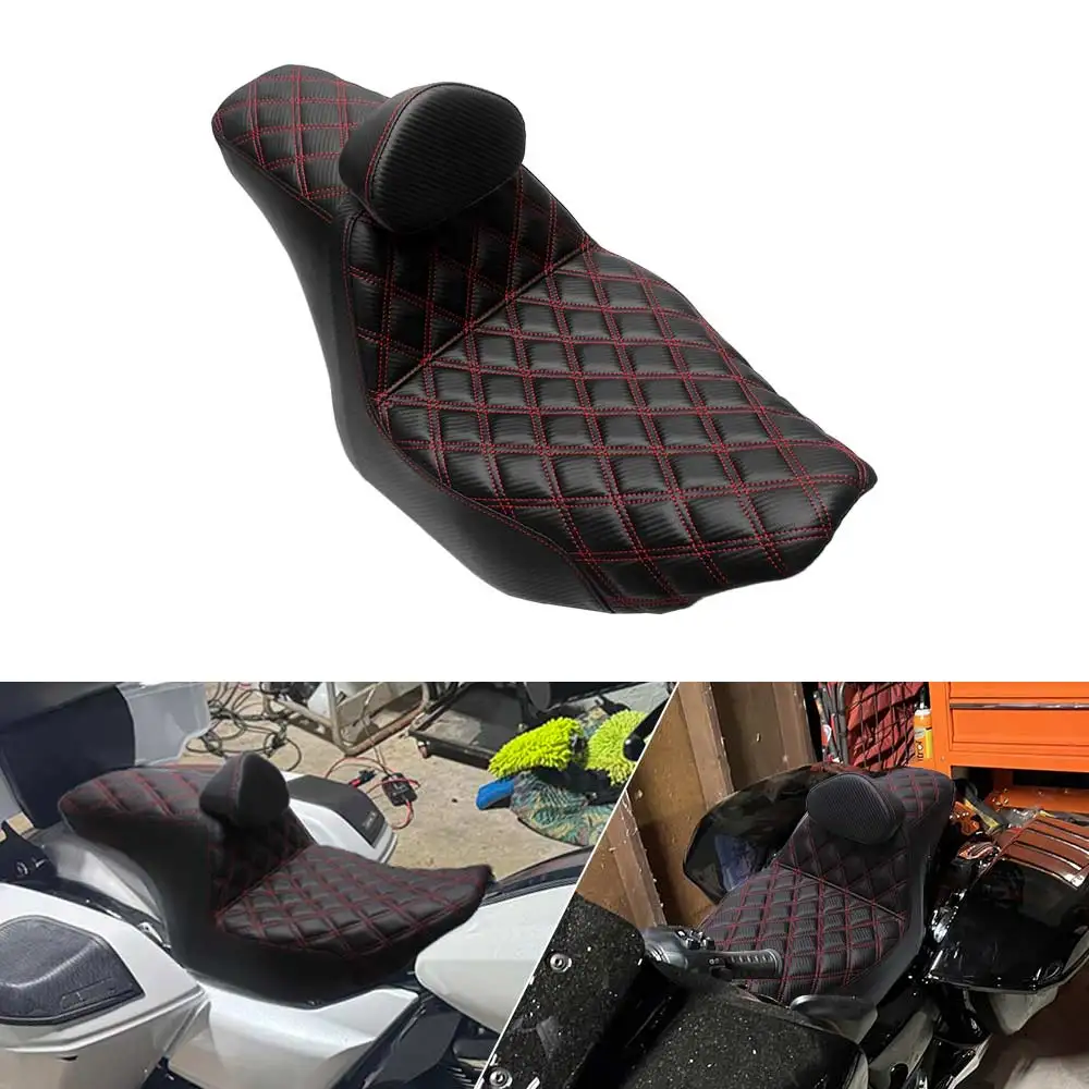 Motorcycle Driver Passenger Seat w Backrest For Harley Touring Road Street Glide CVO/SE Limited FLHX FLHXSE 2023-26 Two-Up Seat