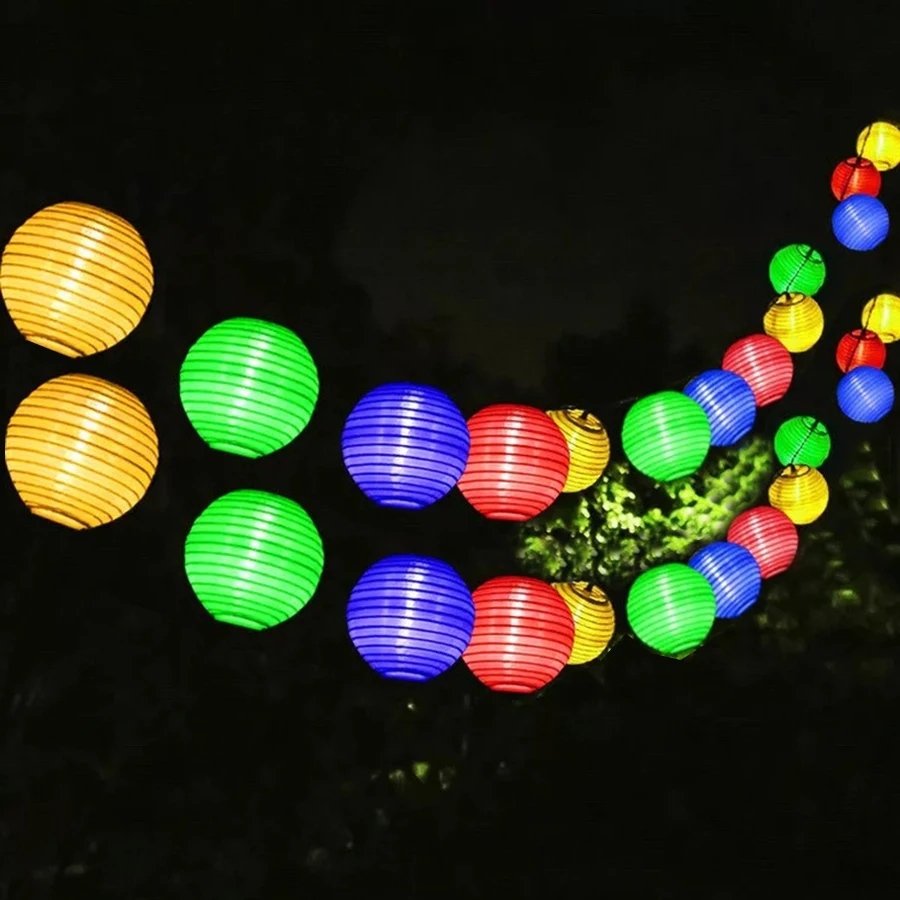 Imagem -03 - Impermeável Solar String Light Globo ao ar Livre Guirlanda de Natal Pátio Fairy Light Lanterna String Lights