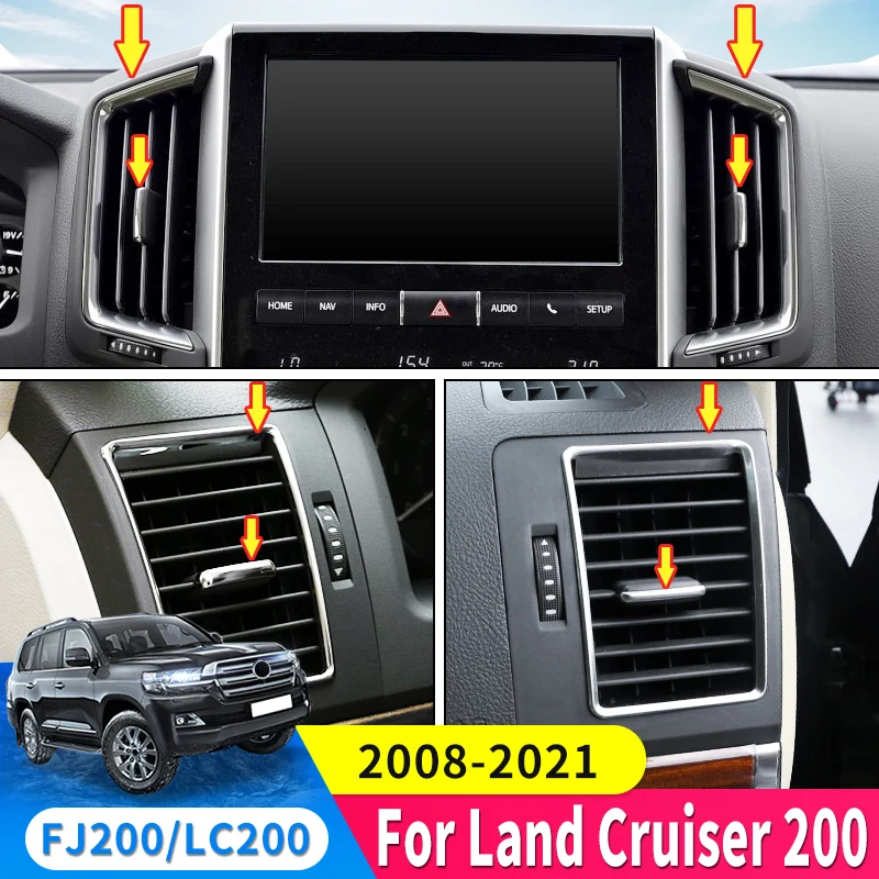 For 2008-2021 Toyota Land Cruiser 200 Interior Modification LC200  Air Conditioning Air Outlet Decoration Sequins Accessories