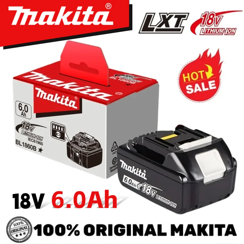 Genuine Makita tool Battery，6AH Lithium-ion Battery，18V Makita LXT DTD173 DDF489 DHP489 DUC407 DTW700 DHR243 Tools Battery