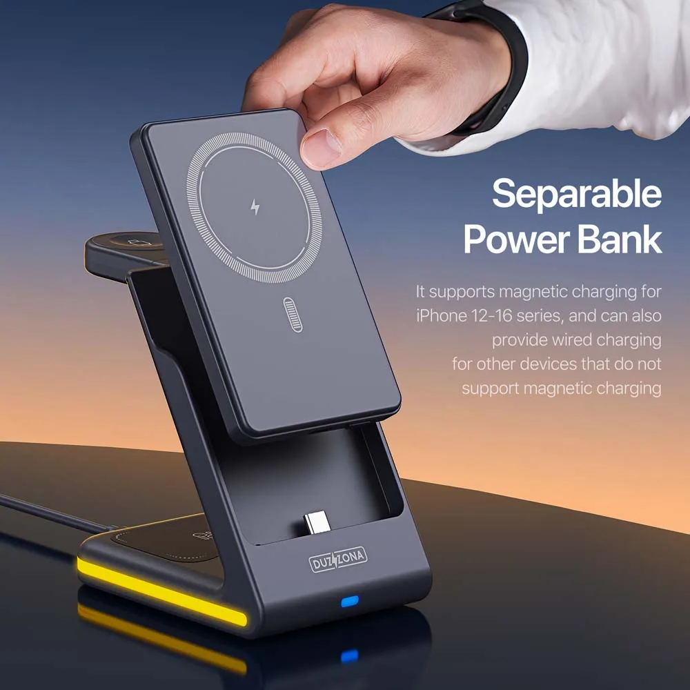 for Magsafe Magnetic Charger Stand for Apple Watch iPhone 12 13 14 15 16 AirPods Android Phone Earbud Wireless Charge Power Bank