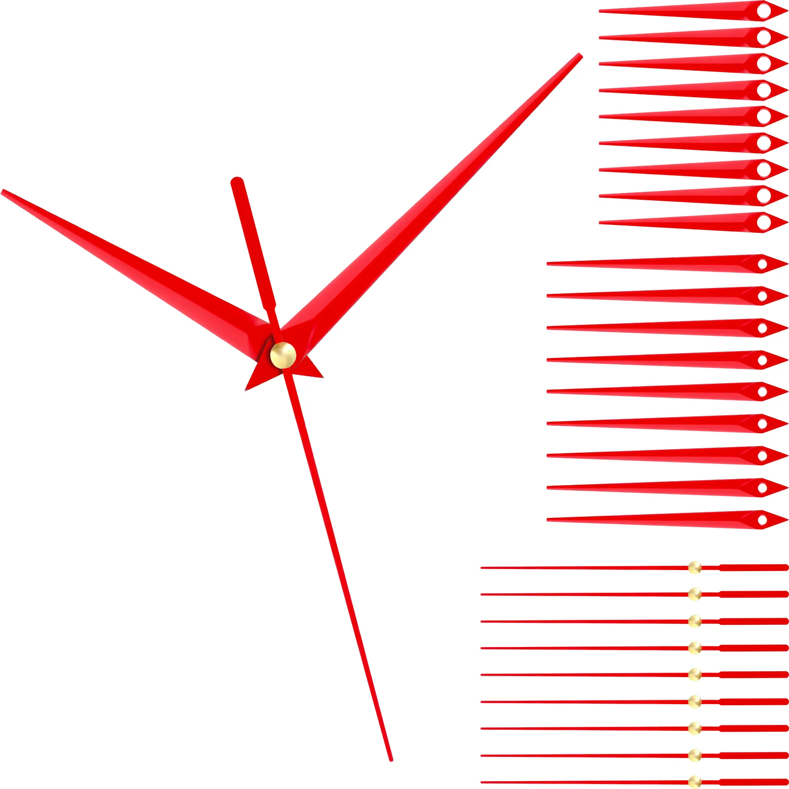 

10 Sets Wall Clock Metal Hands for Professional Use Kit Mute Replacement Parts Aluminum Repair Home Decor