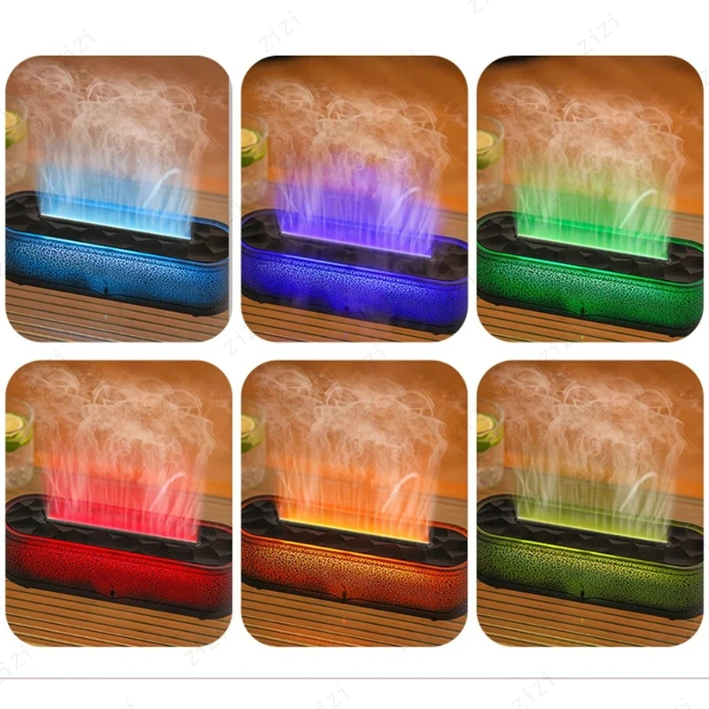 Desktop Simulation Flame Aromatherapy Machine USB Seven Color Ambient Light Humidification and Fragrance Expansion Machine