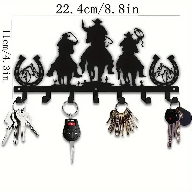 1pc, Western Cowboy Metal Key Hook, Horseshoe Shape Decorative Wall Art, Can Hang Coats, Hats, Towels and Keys, Good for Storage