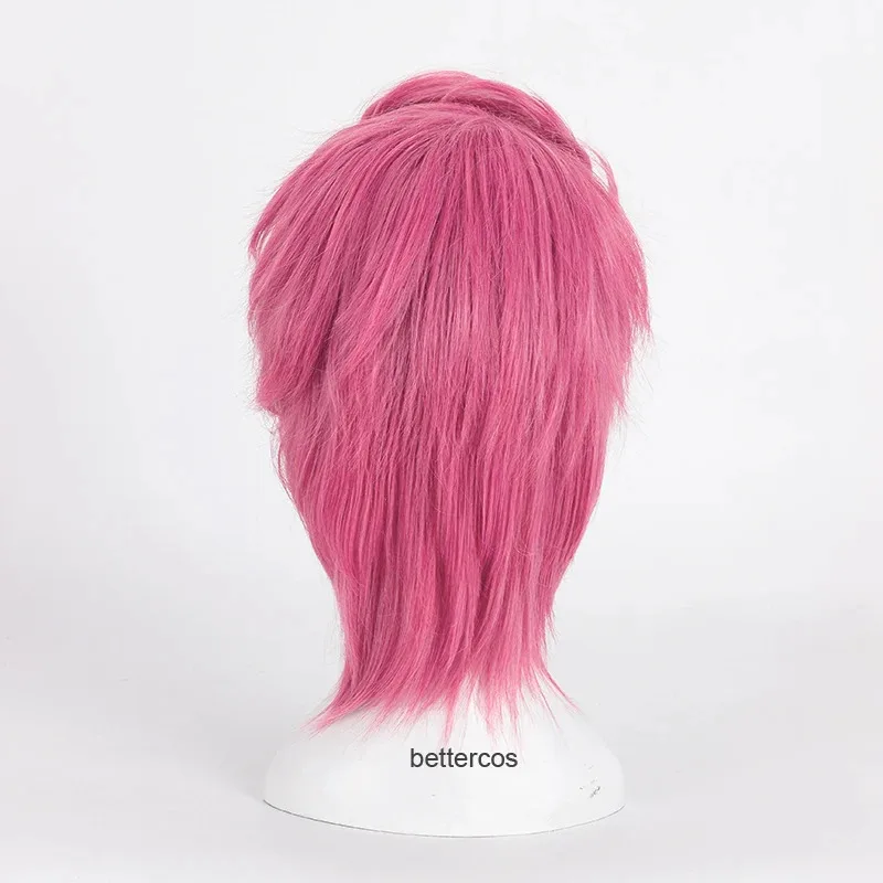 2025 Le bizzarre avventure di JoJo Golden Wind Trish Una Cosplay Capelli sintetici corti rosa resistenti al calore + berretto per parrucca