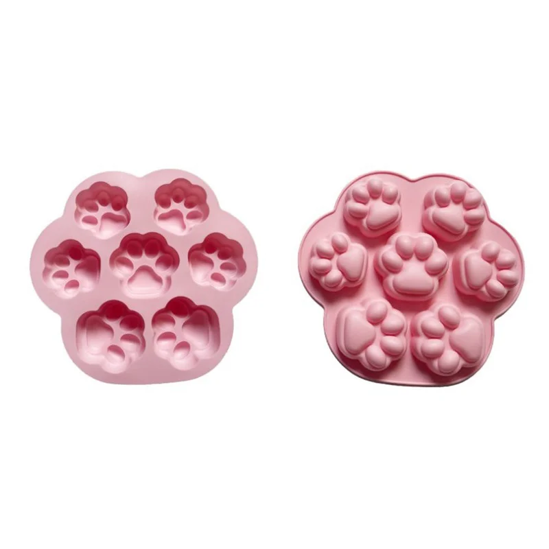 Silicone Paw Print Mold, 7 Cavity Dog Molds Non-Stick Food Grade Silicone Molds for Making Cookie, Candy, Chocolate, Jelly