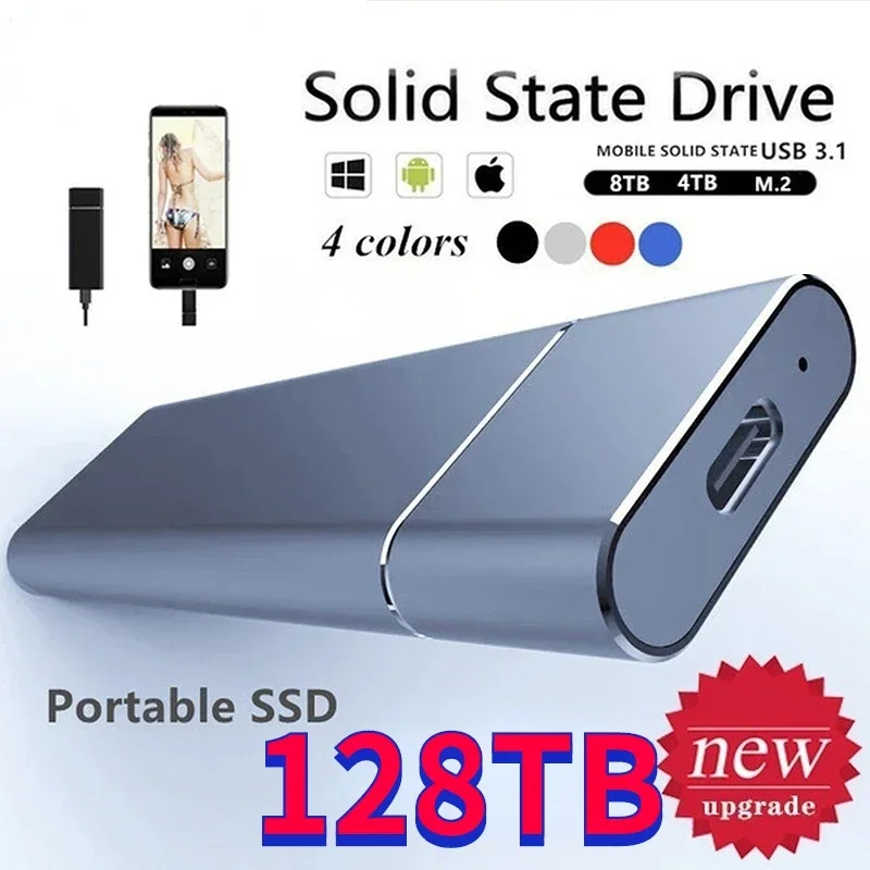 Original Portable External Hard Drive 2TB 128TB Mobile Solid State Drive USB 3.1 External hard disk ssd for Notebook Laptop Mac