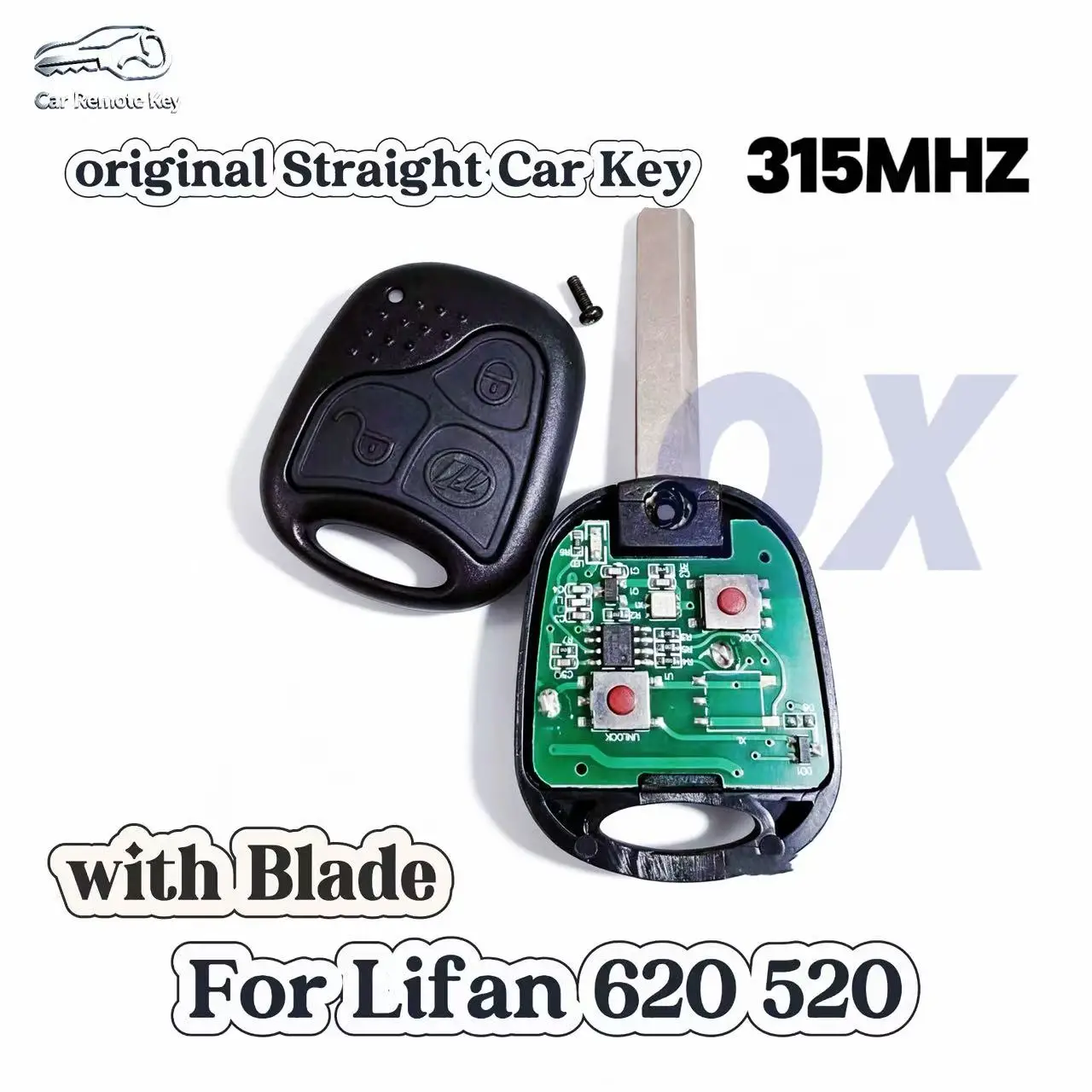 Straight-style Remote Car Key Compatible For Lifan 620 520,315MHz