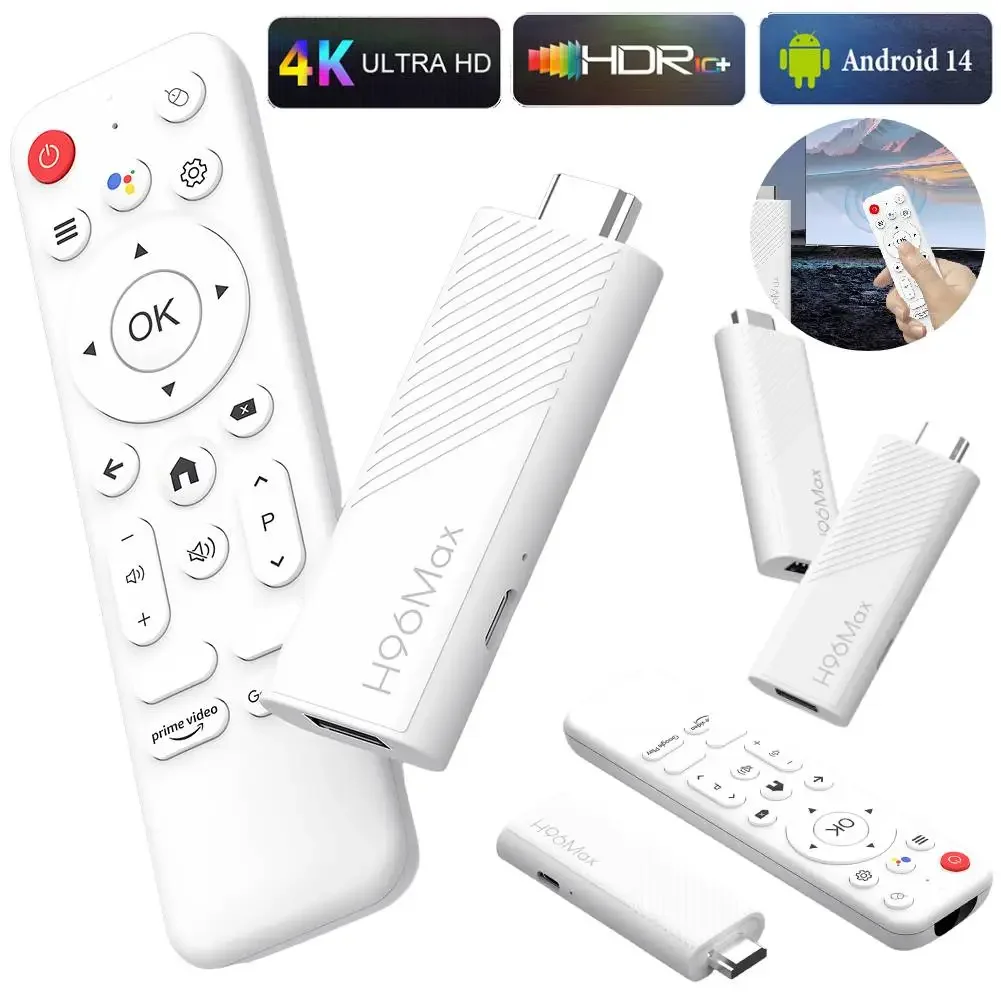 

H96 Max Android TV Stick H313 Mini TV Stick Android 14 Smart TV Box 2 ГБ 8 ГБ/2 ГБ 16 ГБ Android TV Stick Quad Core с пультом дистанционного управления