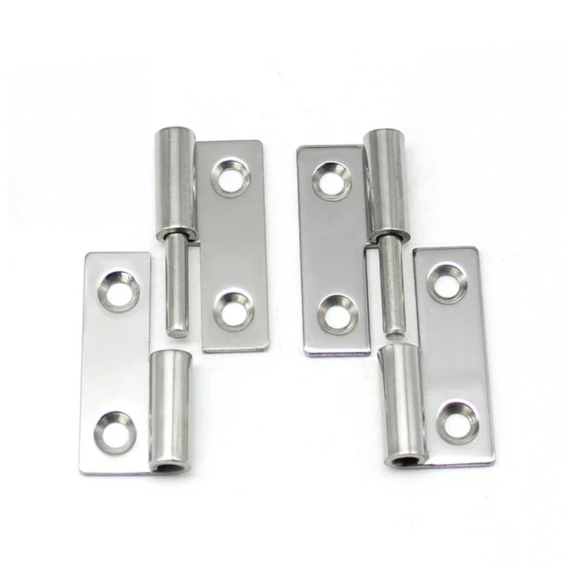 Mirror Polishing Detachable Hinges 50X38X2MM Industrial Test Box Distribution Box 304 Stainless Steel Door Hinge 4pcs