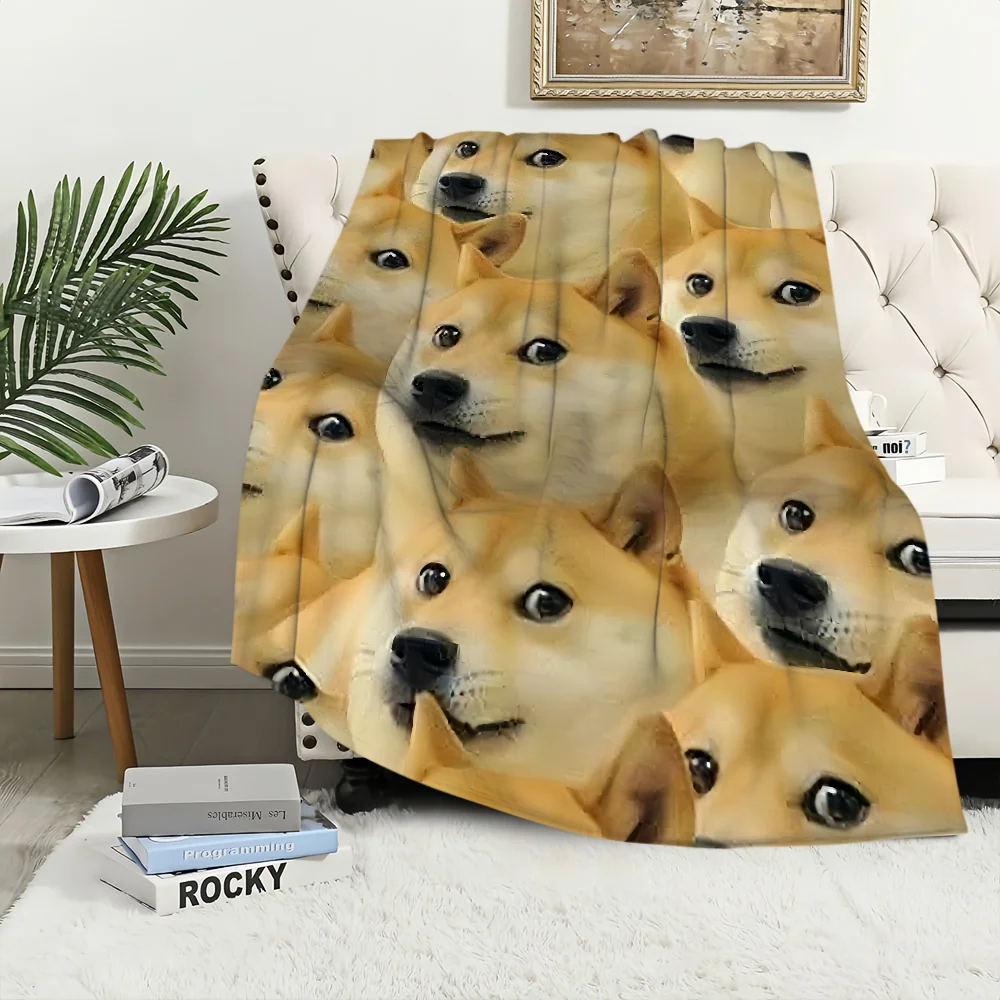 مضحك Cheems دوجي بطانية الفانيلا الدافئة الراحة لينة بطانية قطيفة ل أريكة غرفة المعيشة مكتب غرفة نوم السفر هدية #5