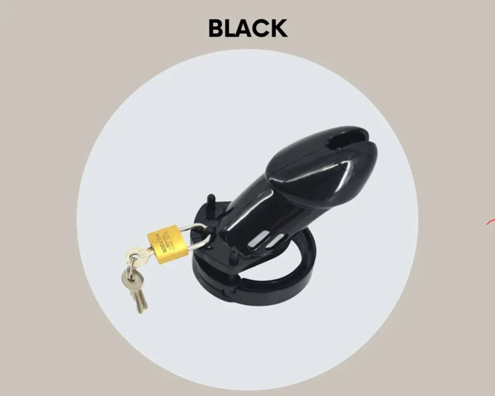 Small/Standard Male Chastity Device Plastic Cock Cage with 5 Size Rings Brass Lock Locking Number Tags Sex Toys CB6000 A153