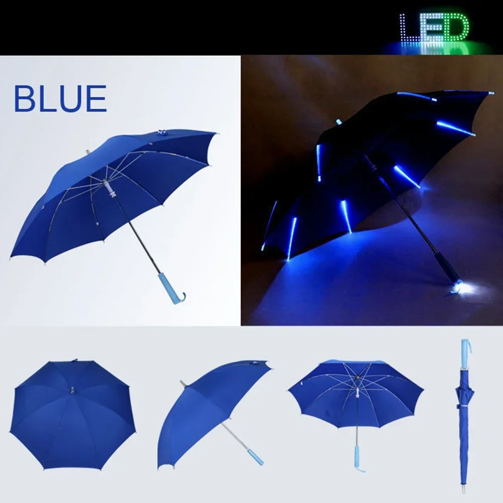 LED Light Luminous Personality Umbrella Transparent Umbrella for Boys Girls Location Shooting Supplies Stage Props Umbrella