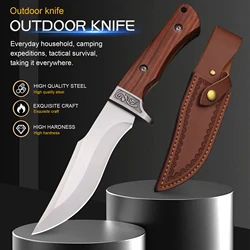 Outdoor hunting knife high hardness small straight knife wilderness survival defensive knife camping handle meat