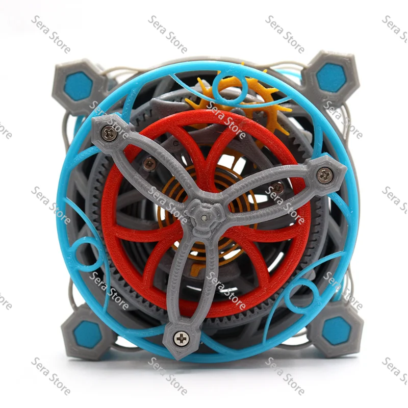 3D Printed Tourbillon Model Mechanical Gear Transmission with Clockwork Power Based on Tourbillon Principle