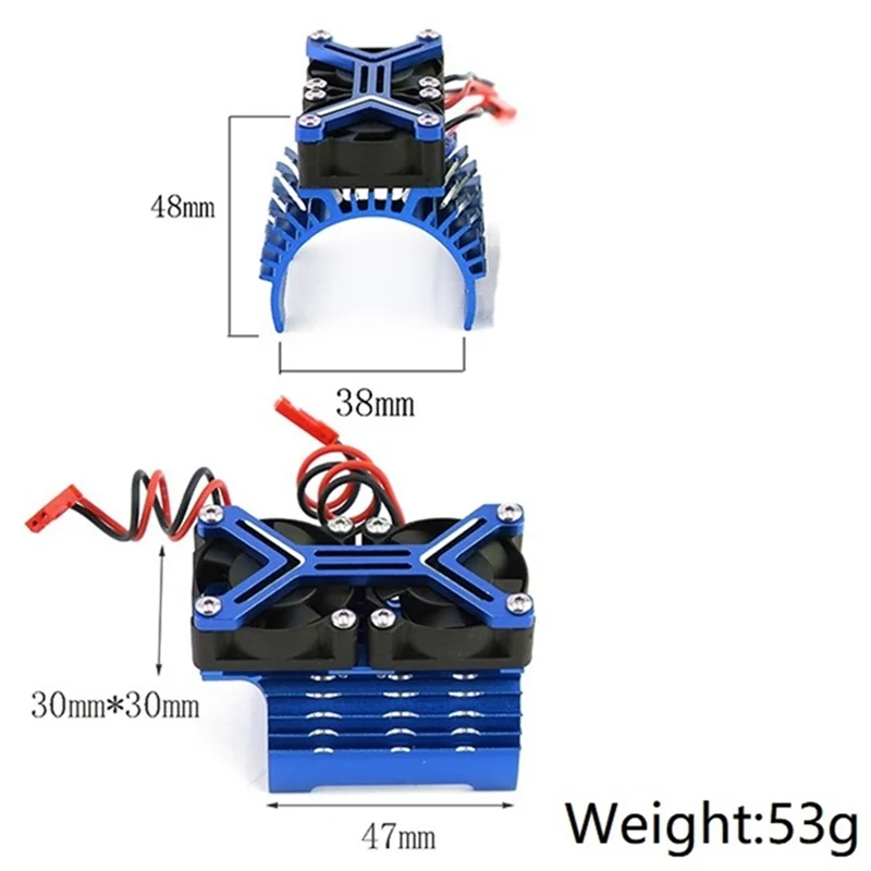 Metal Dual Cooling Fan 4068 4074 4082 4268 4274 Motor Heat Sink 40-42mm for 1/7 1/8 Arrma TRAXXAS RC Car Upgrade Parts,3