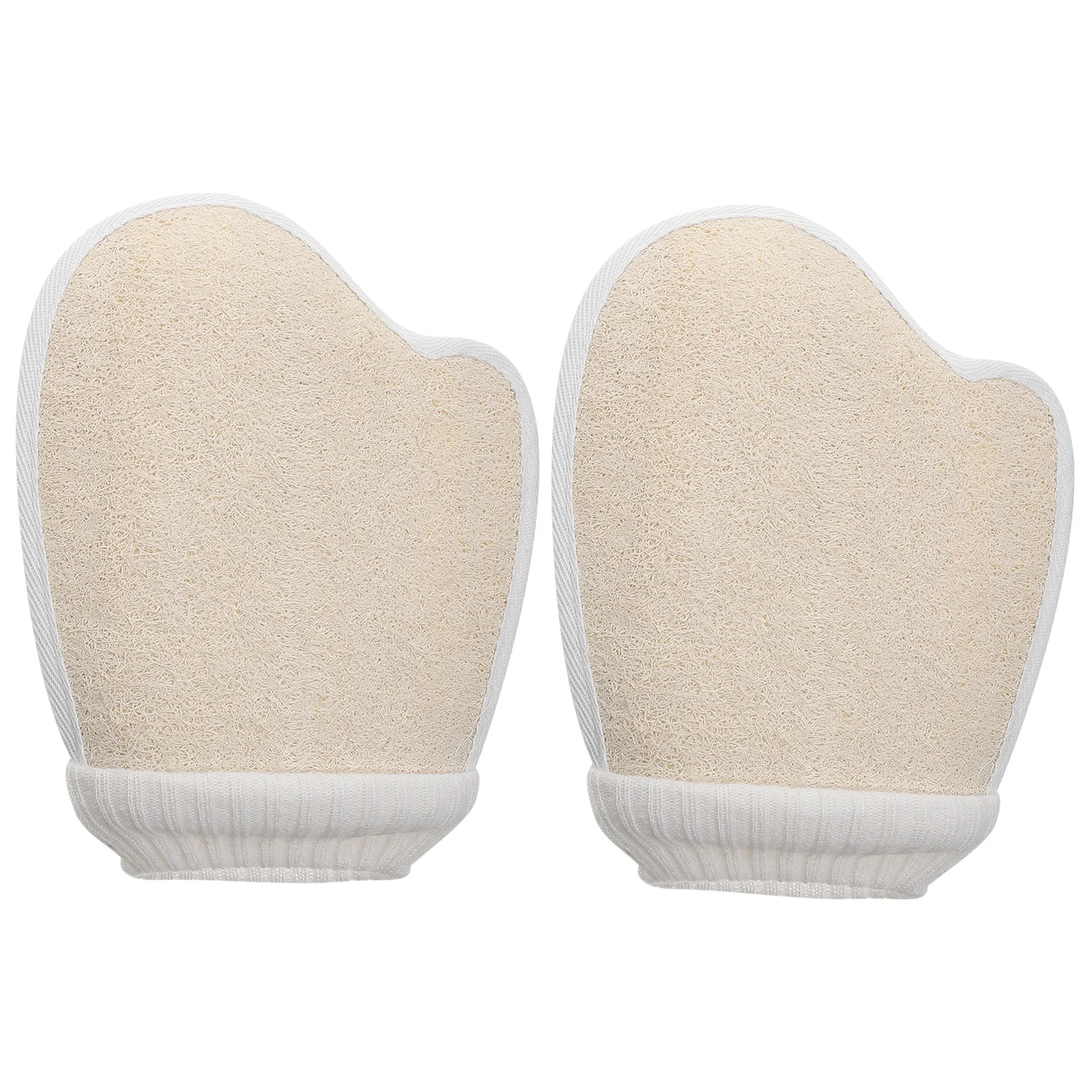 

2pcs Loofah Gloves Bath Exfoliating Shower Cleanser Gentle Fingertip Mitt Stretchy Fits Most Foam Producing Spa
