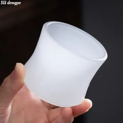 Chinese White Cup Jade Porcelain Tea Cup Bamboo Joint Cup Master Cup Liu Li Glass Tea Cup for Tea Simple Style