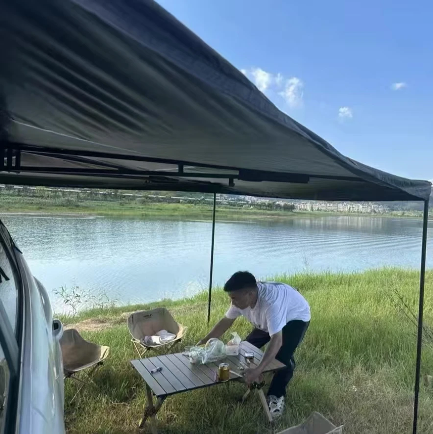 

Dilu 600D Oxford Sun and Rain Shade 270 Plus Degree 2.0m and 2.5m Radius Car Side Awning Car Side Tent
