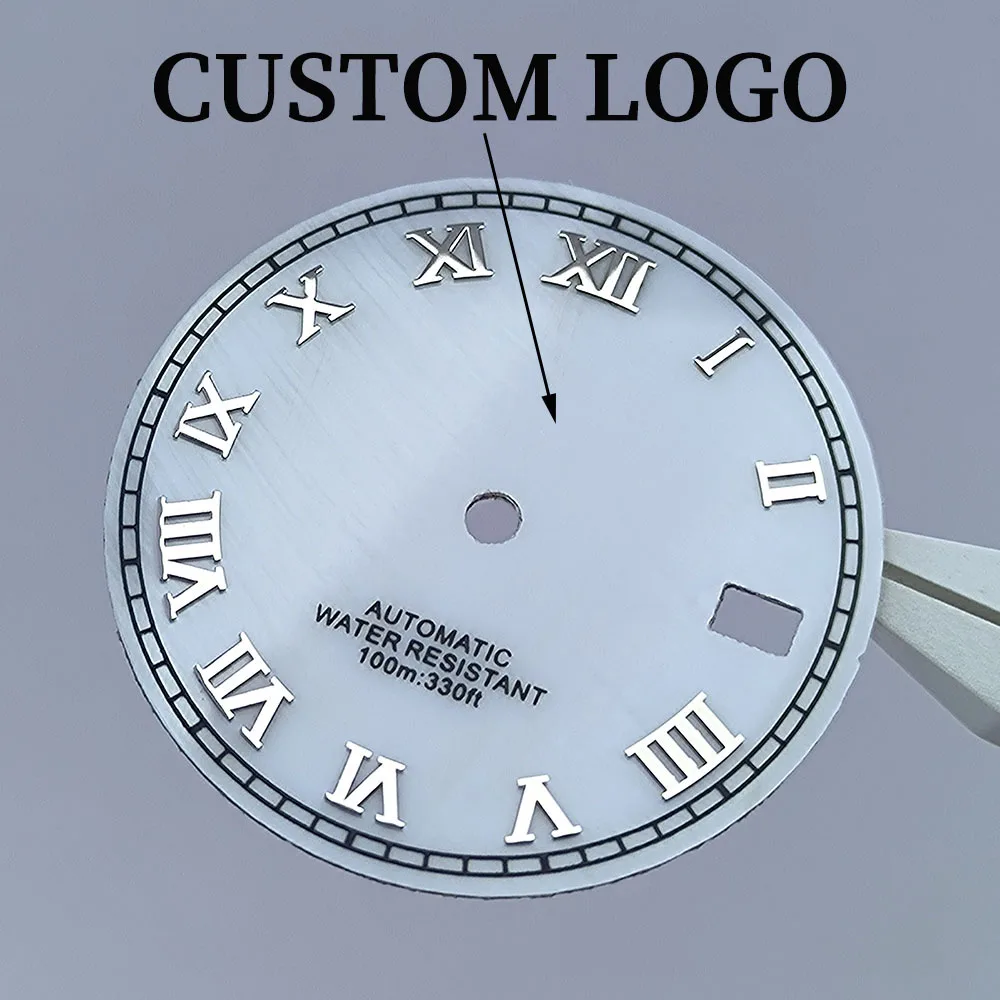 

29 мм циферблат NH35, индивидуальный логотип, циферблат для часов, римские цифры, циферблат, подходит для NH35, аксессуары для часов, инструменты для ремонта