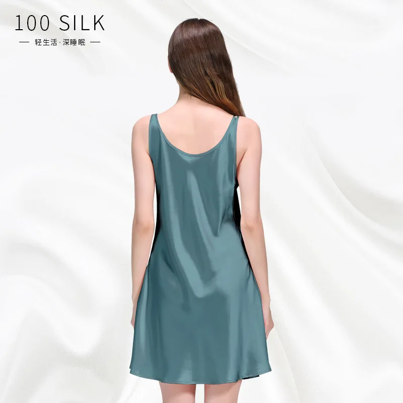 

Summer New 22Momme Heavy Silk Nightdress Suspender Women's Pajamas Homewear