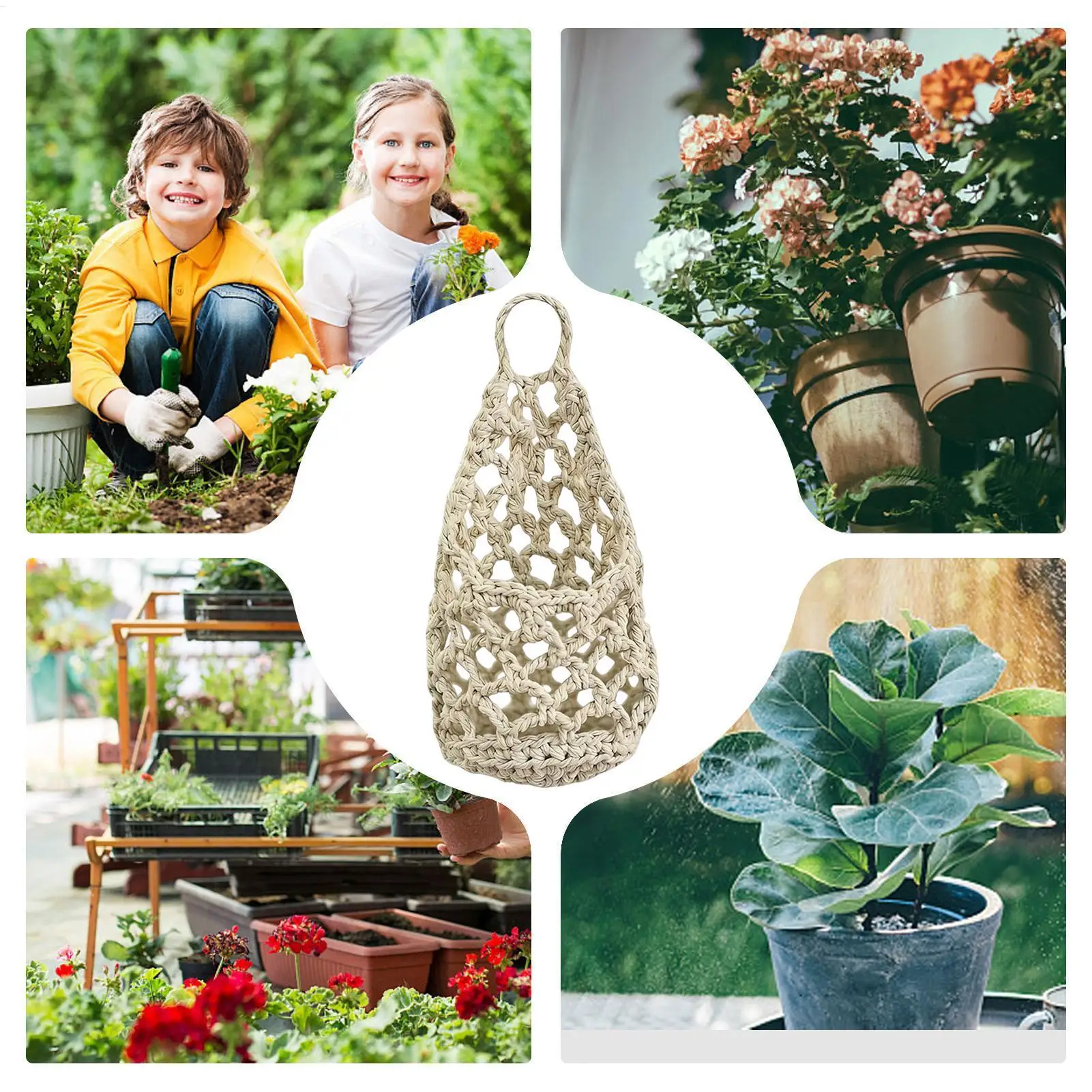 Plant Hanger Woven Boho Decorative Storage Boho Plant Hanger Flower Pot Holder For Flower Pot Indoor Bedroom Living Room Kitchen