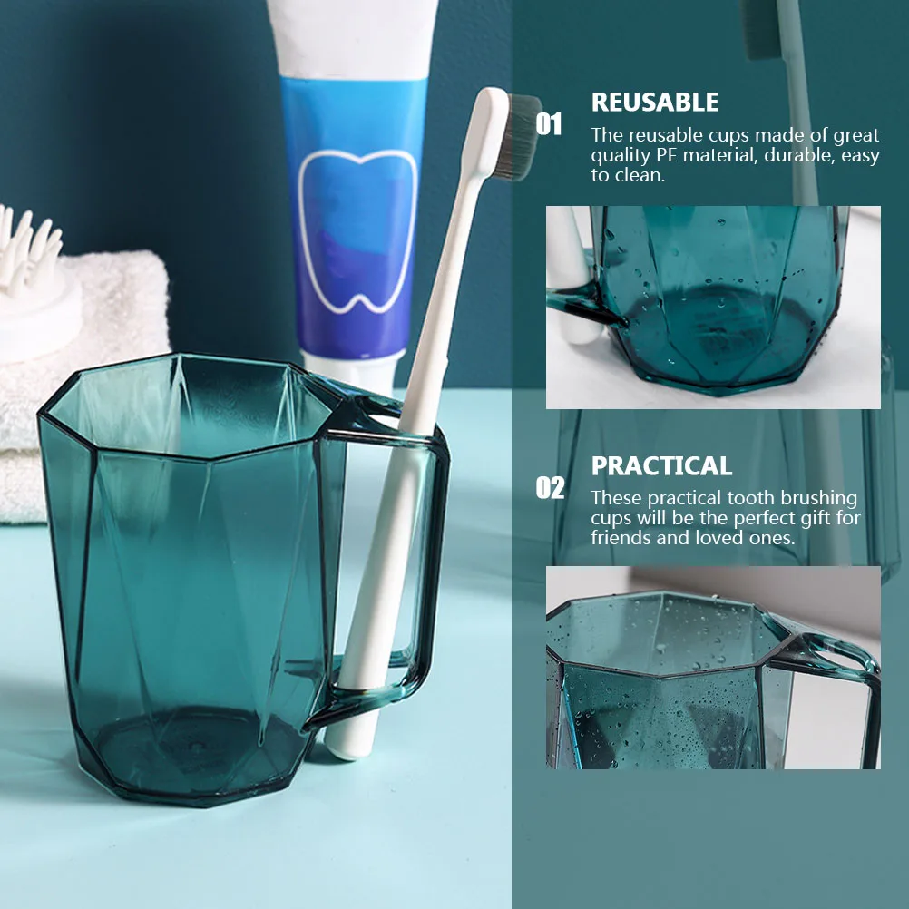 

3 Pcs Toothbrush Cups Plastic Lightweight Portable Travel Camping Multi purpose Home Cups Bathroom Gargle Reusable