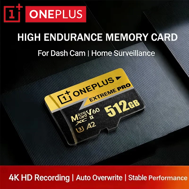 OnePlus High Speed Micro SD Card 512GB 256GB Real Capacity SD Memory Card A2 U3 V60 TF Flash Cards For Insta360 DJI Drone Car