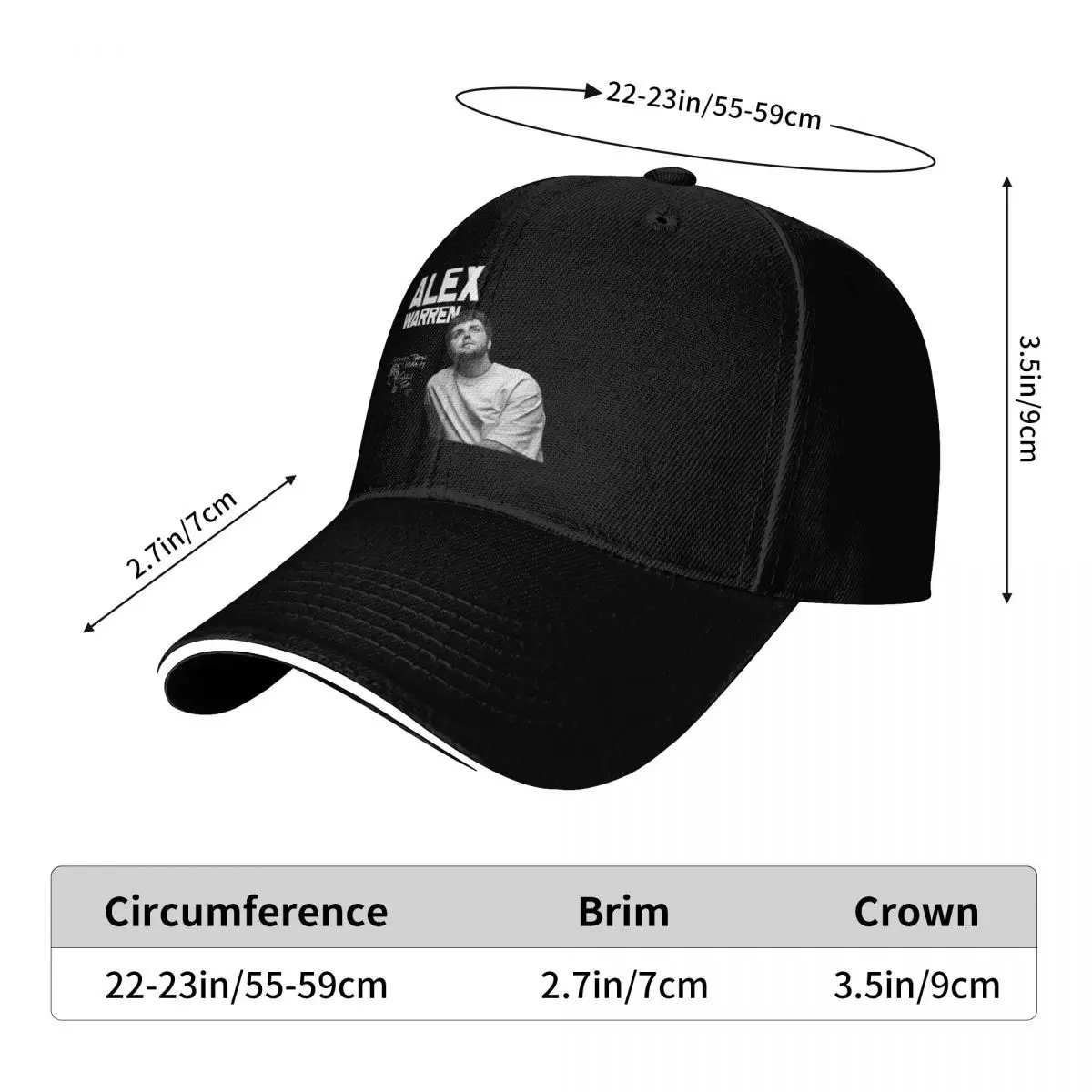 قبعات البيسبول Alex Warren Singer Pop Music قبعات ربيعية رائعة كاجوال للجنسين