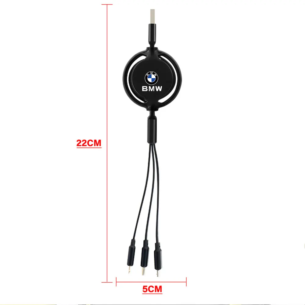 3 In 1 Micro USB Type C Charging Cable Multi Charger For Bmw M Performance M1 M3 M5 M6 F01 F20 F10 F13 F15 F16 F30 F34 F32 E91 X