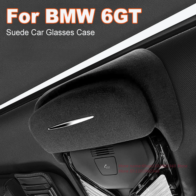 

For BMW 6GT Suede Sunglasses Storage Case Clip Roof Multi-Functional Car Interior Accessory Protective Glasses Organizer