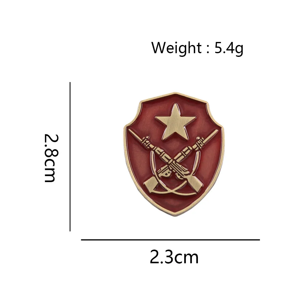 Russisches Abzeichen der 9. separaten Garde-Motorisierten-Gewehrbrygade, sowjetischer Roter Stern, gekreuzte Gewehre, militärische Brosche, Souvenir-Geschenk – Detail 3