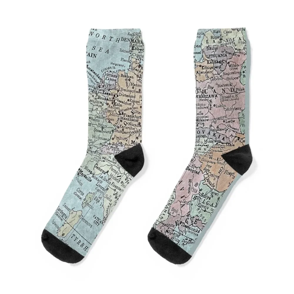 

atlas map Socks compression Crossfit anti-slip winter thermal Boy Socks Women's