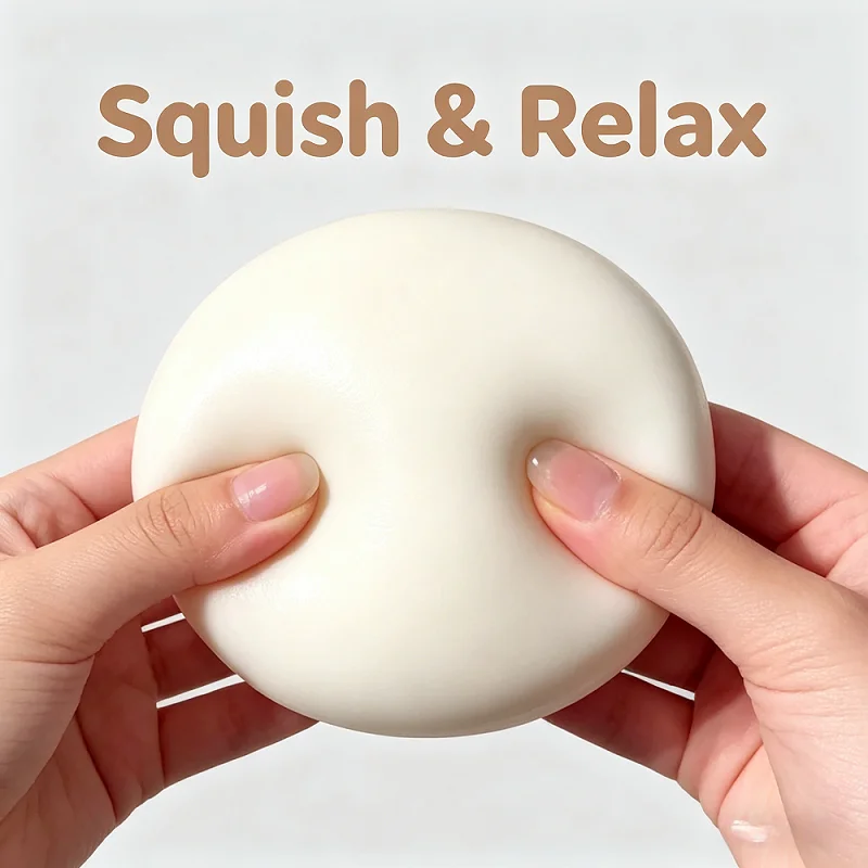 Milk Cake Squeeze Taba Soft Toy, Cute Milky White Squeeze Toy, Finger Toy, Stress Relief Toy, Soft Girl Birthday Gift Toy