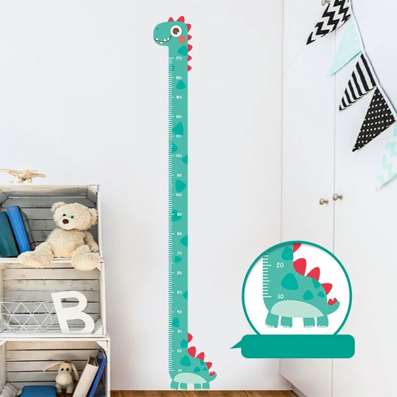 Kid Height Ruler Wall Sticker For Kids Room Girls Cartoon Animal Height Measure Wallpaper Growth Chart Nursery Decoration