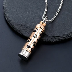 New Trend Stainless Steel Souple Pendant Pet Ashes Perfume Bottle Can open pendant For Men's women Fashion Cremation urn jewelry