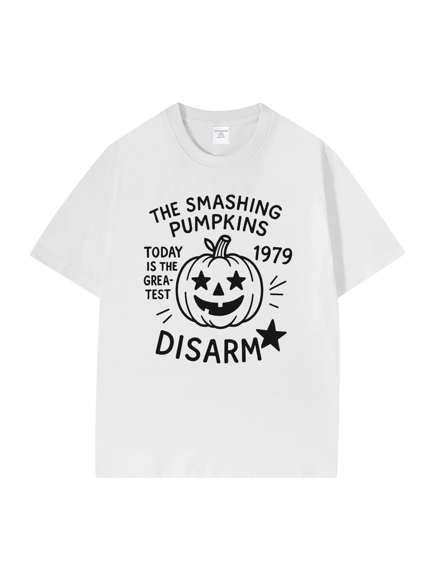 Smashing Pumpkins Band Casual Cotton round Neck Short Sleeve T-Shirt Breathable Comfortable Unisex Summer Fashion Tee