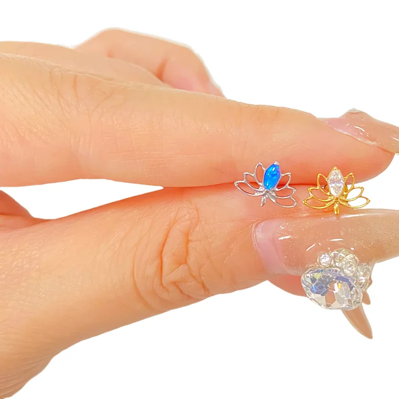 ASTM F136 التيتانيوم الأذن قطعة الجوف لوتس أقراط تشيكوسلوفاكيا معبد أعلى الخيوط Labret الأذن مربط الزنمة الشفاه الدائري هيئة ثقب المجوهرات