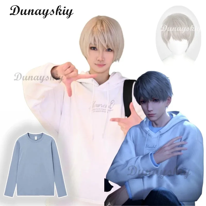 

Love and Deepspace Xavier Cosplay Official Hooded Long Sleeve Top Custom Wig Set Casual Warm Hoodie Coatn Anime Conventions