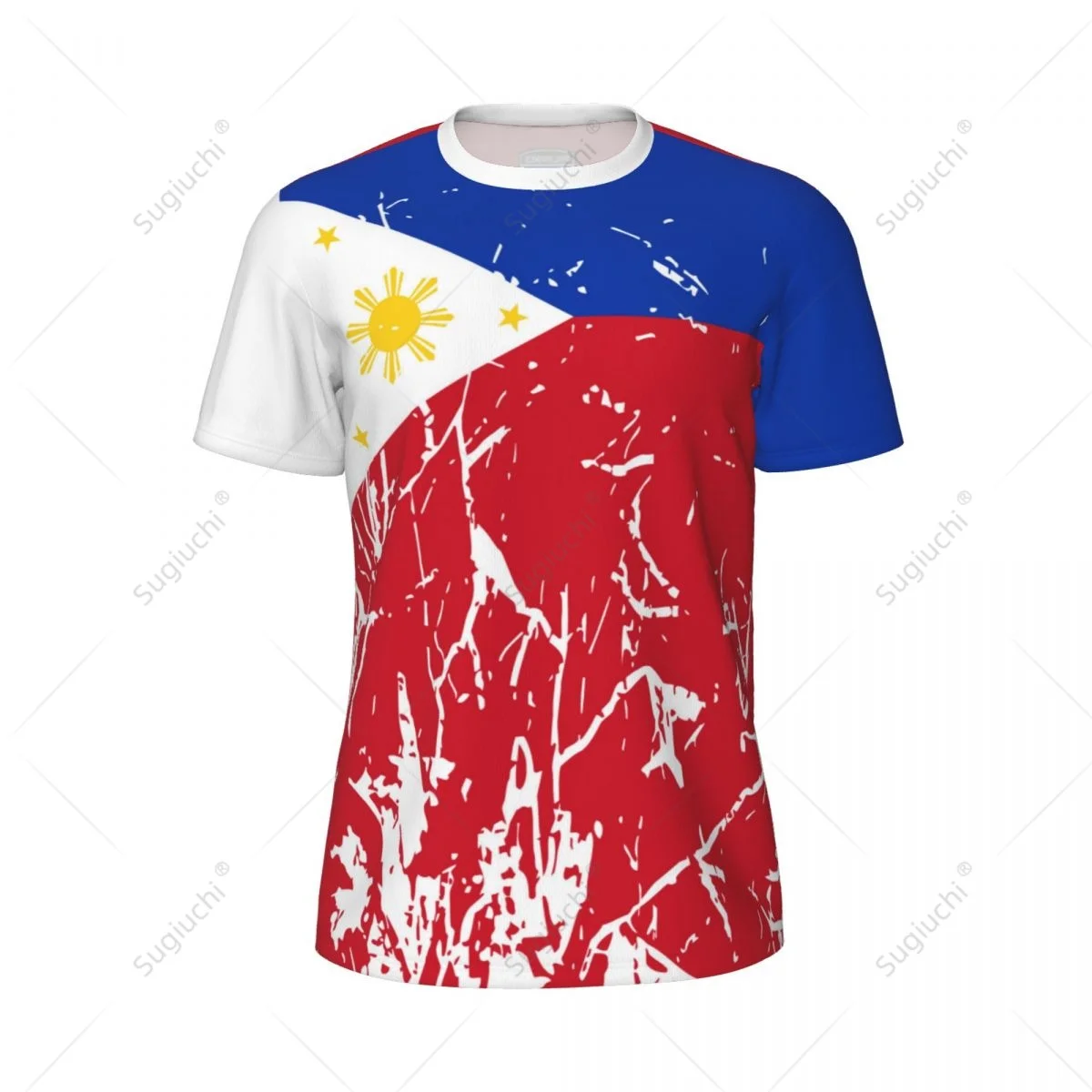 Exclusive design Philippines Flag Grain 3D Printed Men For Running Bike Soccer Tennis Fitness Sports tshirt Mesh Short T-shirt