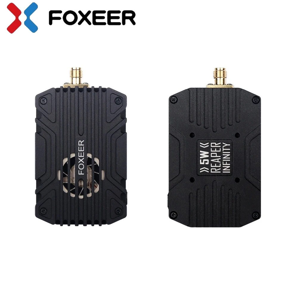 

Foxeer Reaper Infinity 5.8G 40CH 5W VTX Build-in Mic Fan CNC Heat Dissipation Shell 20X20mm 9-36V for RC Airplane FPV Long Range