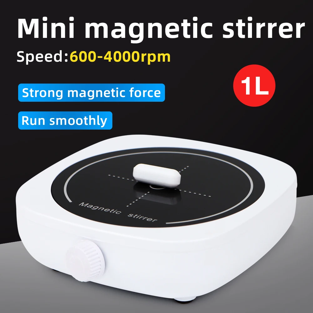 4000 U/min Mini-Magnetrührer mit Rührstab, Flüssigkeitsmischer, bürstenloser Gleichstrommotor, Magnetmischer, Laborbedarf, EU-Stecker
