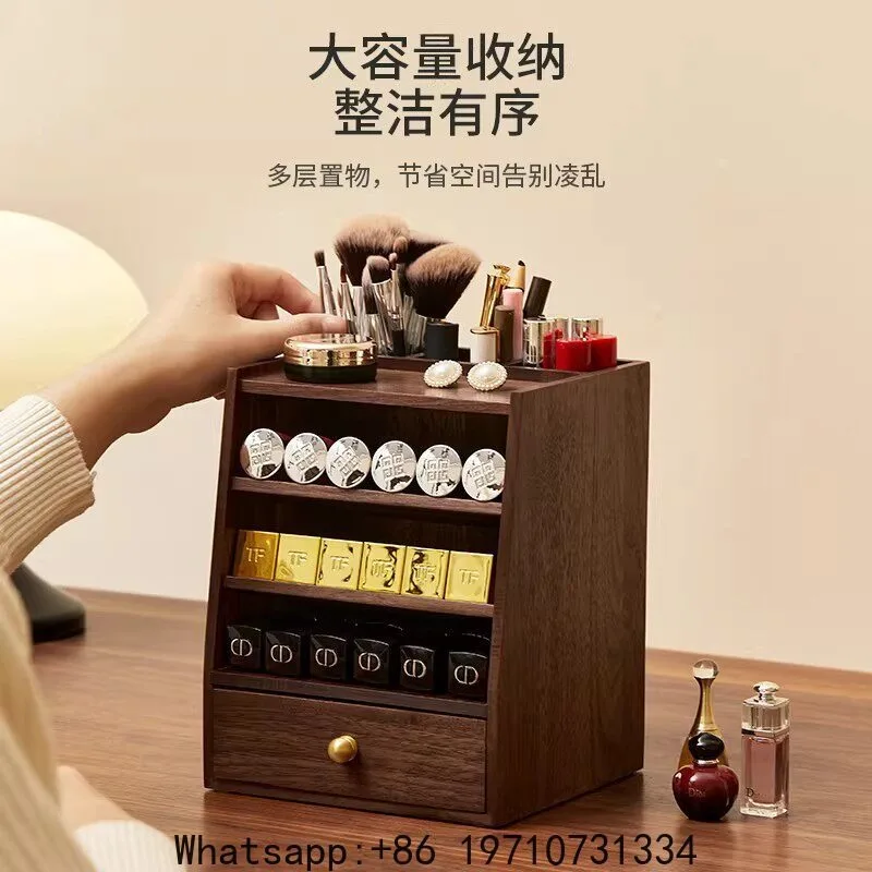 Cosmetics Storage Desktop Dresser Large Capacity Drawer Type Divided Lipstick Shelf