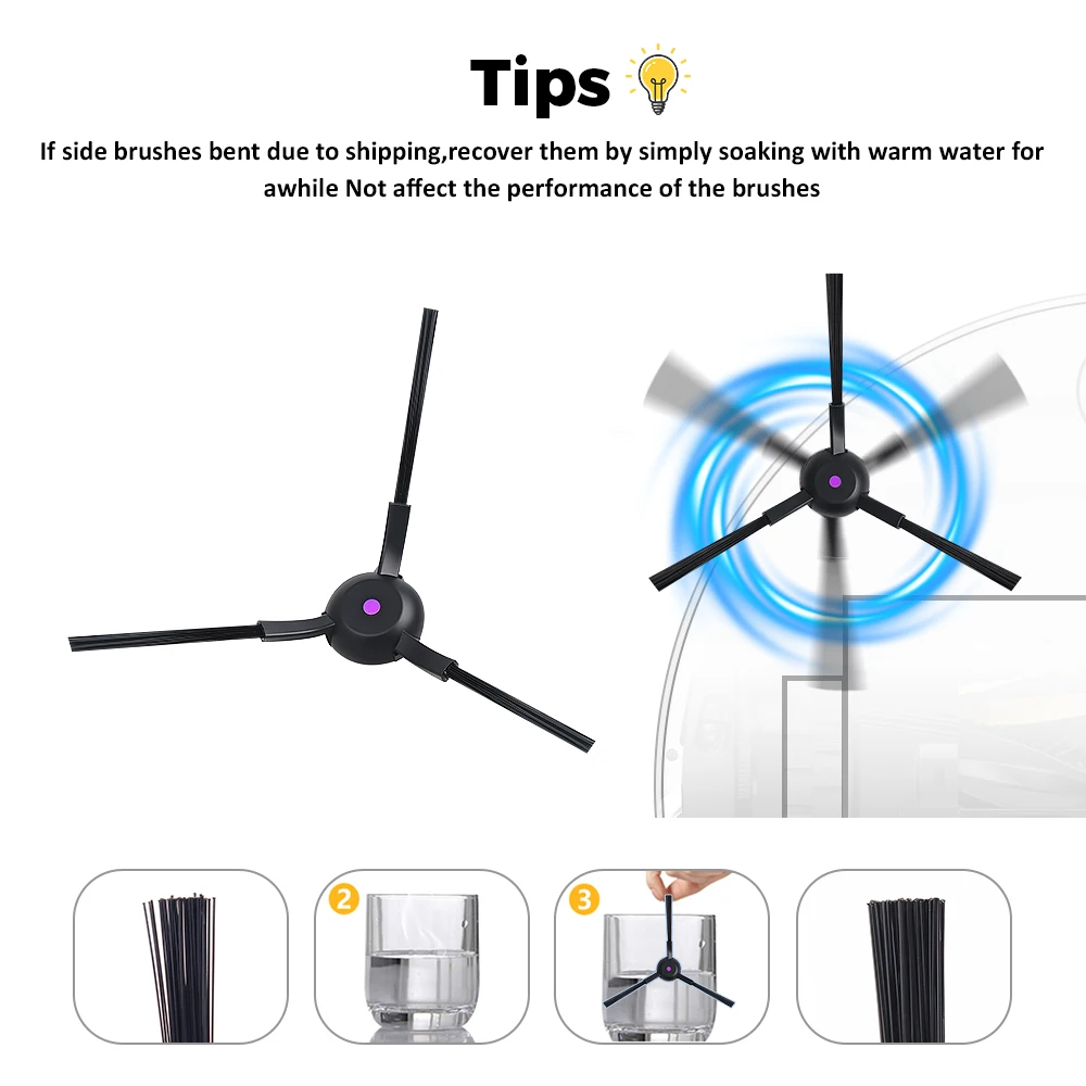 Substituição de escova lateral para midea v12 pro, acessórios de vácuo, peças de reposição para limpeza doméstica